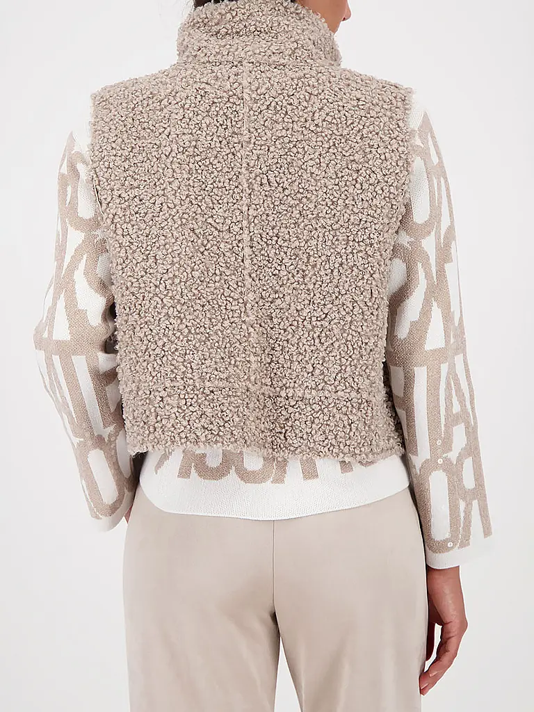 MONARI | Wendegilet in Felloptik | Beige