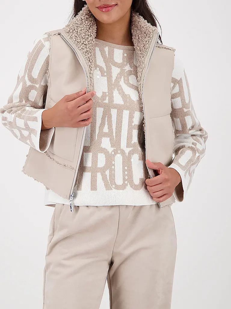 MONARI | Wendegilet in Felloptik | Beige