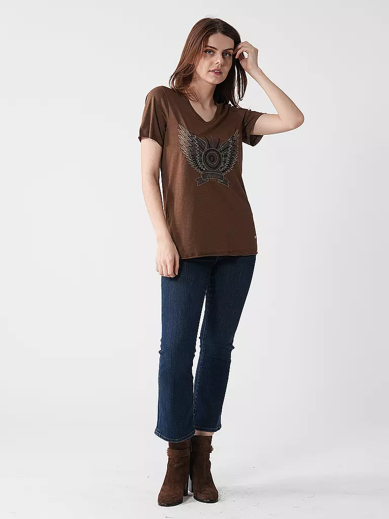 MOS MOSH | T-Shirt MMGETHIO-SSTEE | Marron clair