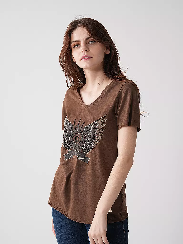 MOS MOSH | T-Shirt MMGETHIO-SSTEE | Marron clair