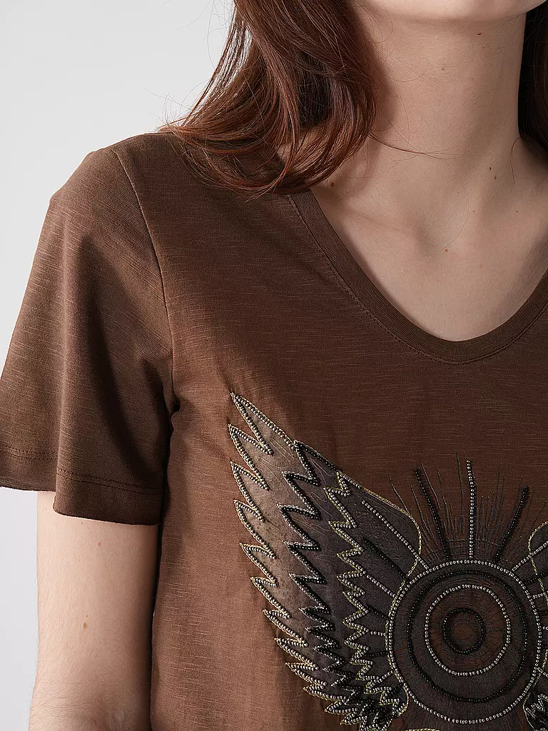 MOS MOSH | T-Shirt MMGETHIO-SSTEE | Marron clair