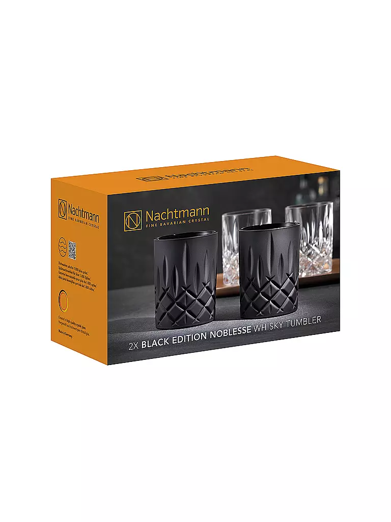 NACHTMANN | Set de 2 verres à whisky 295ml BLACK EDITION NOBLESSE | 