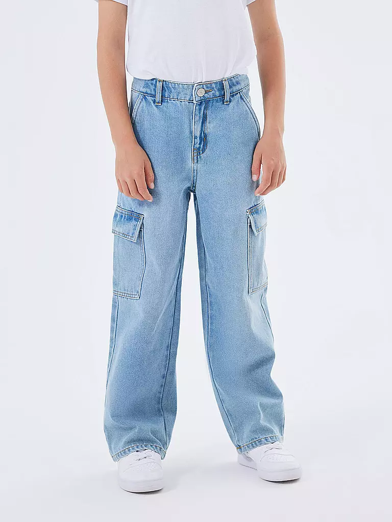 NAME IT | Cargojeans Regular Fit NKFROSE pour fille | Bleu clair