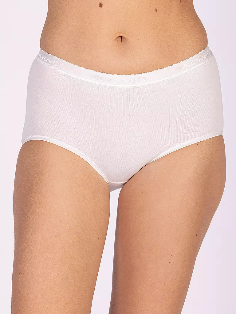 NINA VON C | Slip taille haute Fine Cotton Blanc | weiss
