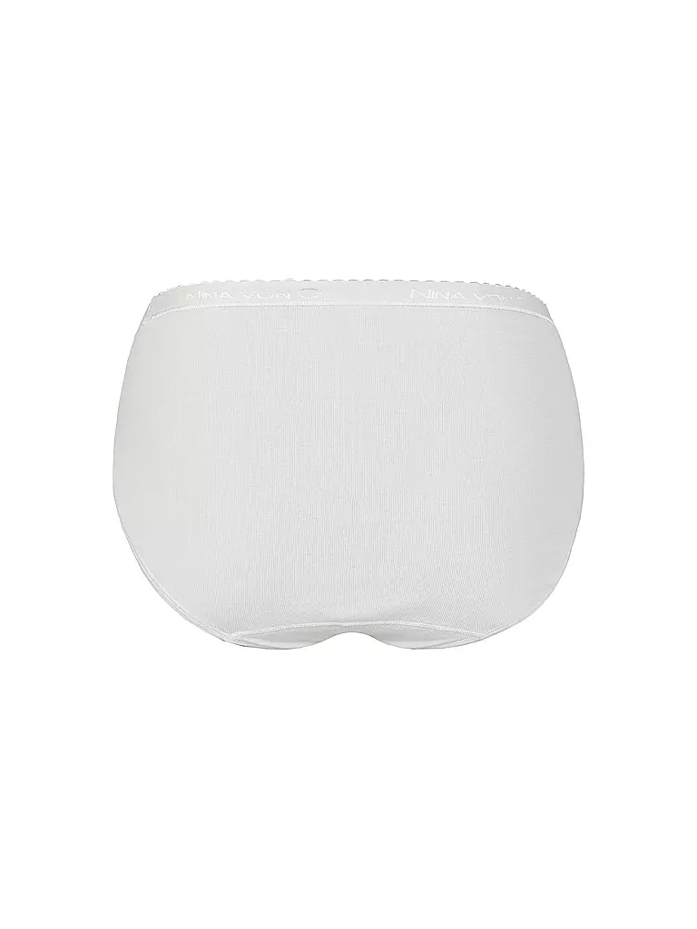 NINA VON C | Slip taille haute Fine Cotton Blanc | 