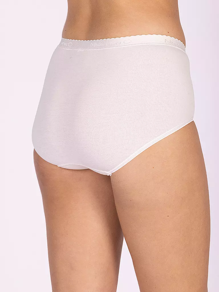 NINA VON C | Slip taille haute Fine Cotton Blanc | 