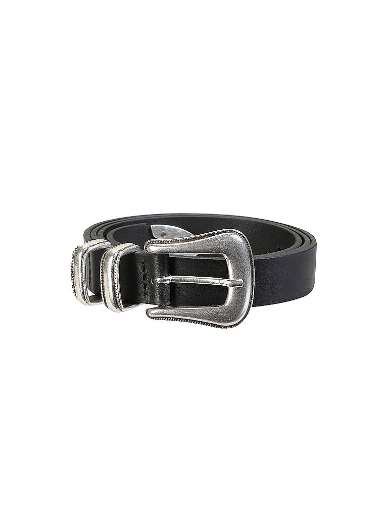 Ceinture en cuir WESTERN SILVER BELT noir 100