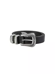 NUDIE JEANS | Ceinture en cuir WESTERN SILVER BELT | Noir