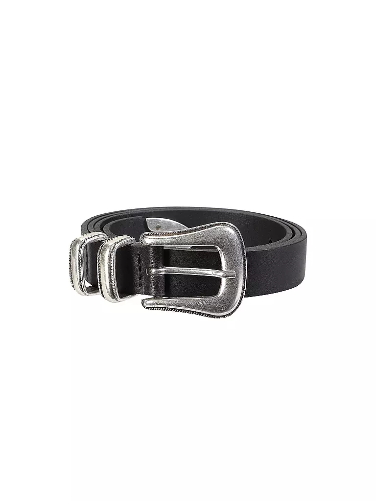 NUDIE JEANS | Ceinture en cuir WESTERN SILVER BELT | schwarz