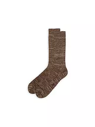 NUDIE JEANS | Chaussettes RASMUSSON vert / beige | Marron