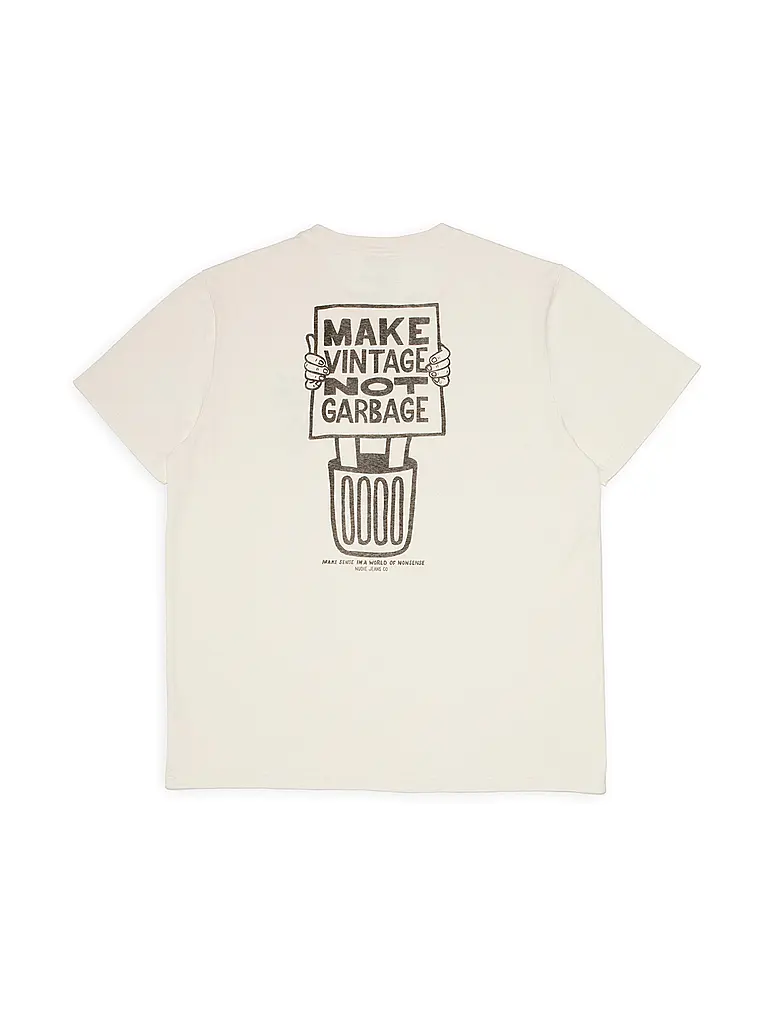 NUDIE JEANS | T-Shirt ROY GARBAGE | Blanc