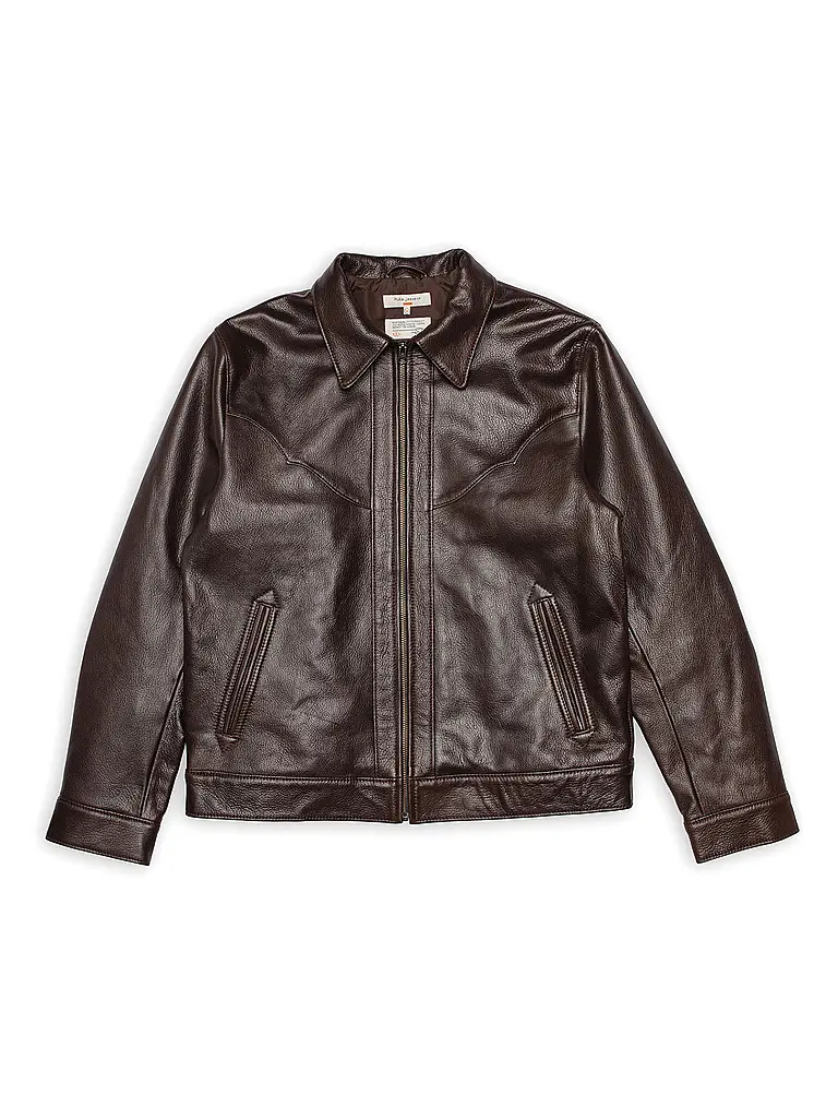 NUDIE JEANS | Veste en cuir JOPPE WESTERN | braun