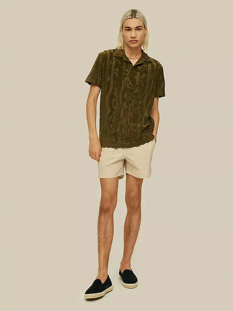 OAS | Frottee Poloshirt | Olive
