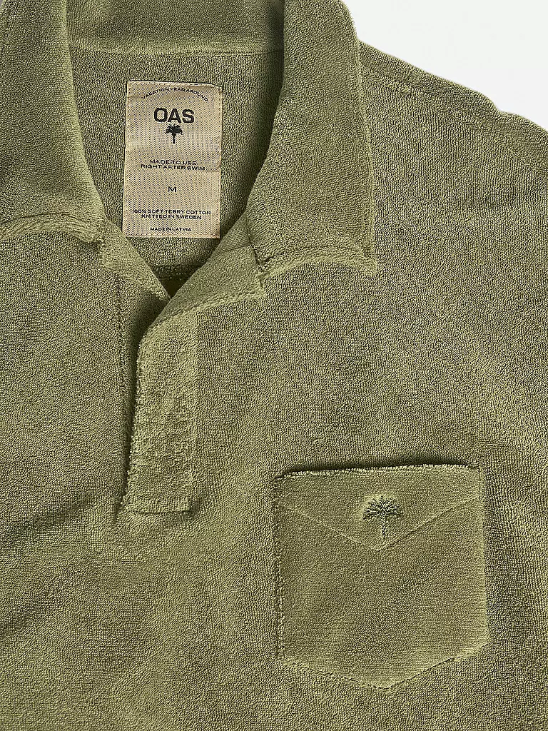 OAS | Frottee Poloshirt | Olive