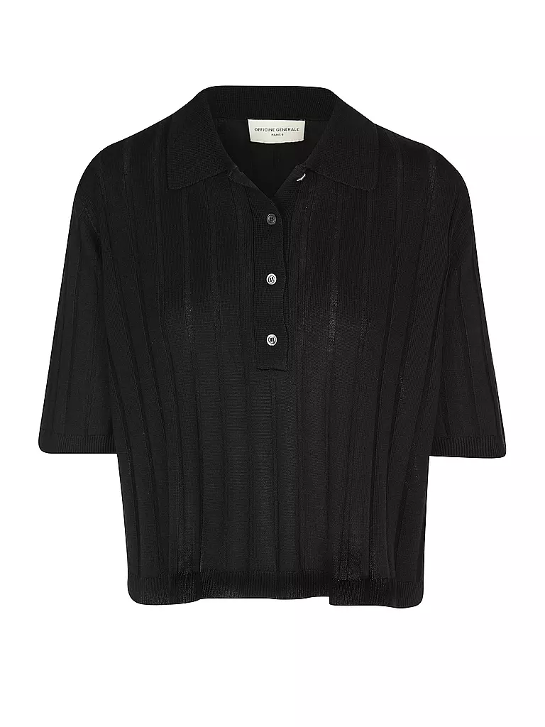 OFFICINE GENERALE | Polo à manches 3/4 | schwarz