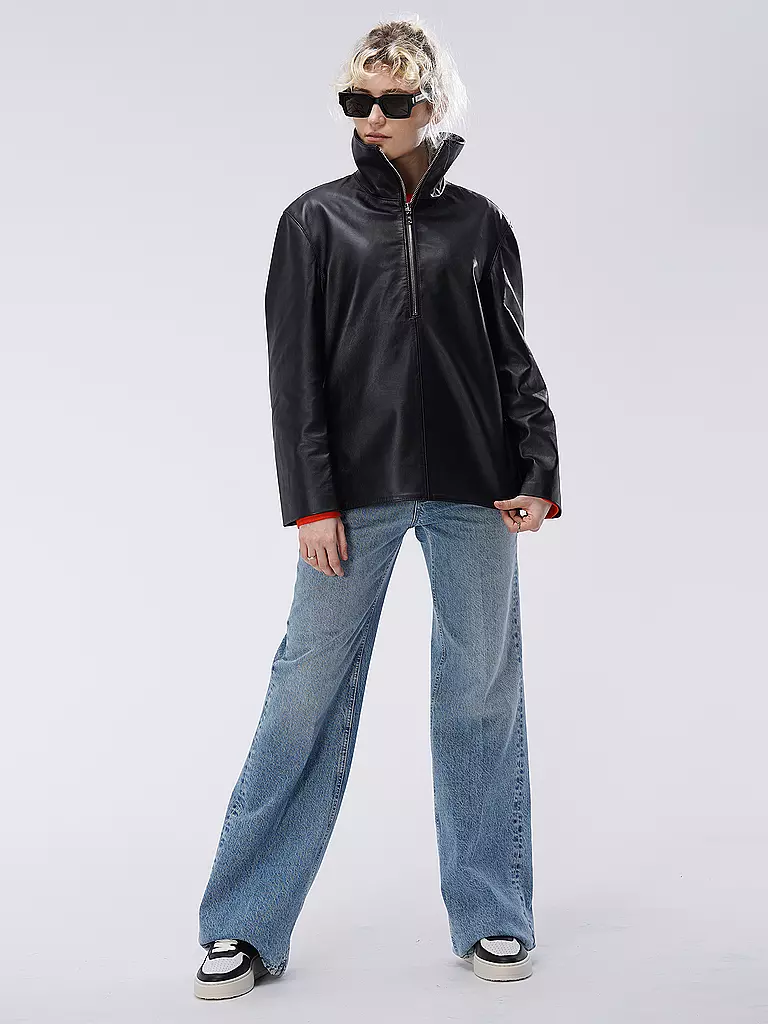 OFFICINE GENERALE | Veste en cuir ALEXA | schwarz