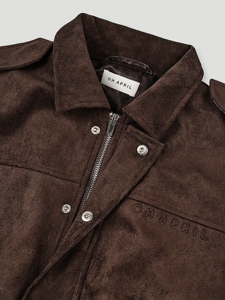 OH APRIL | Nom du produit: Veste aspect cuir KATIE VEGAN | Marron