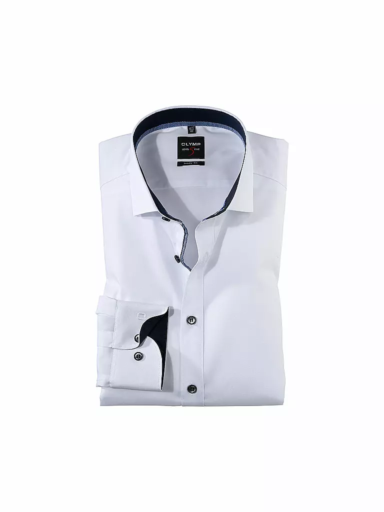 OLYMP LEVEL FIVE | Chemise Body Fit Manches Extra Longues | weiss