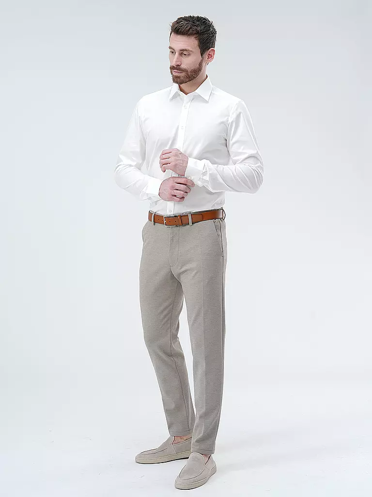 OLYMP LEVEL FIVE | Chemise Body Fit Manches Extra Longues | weiss