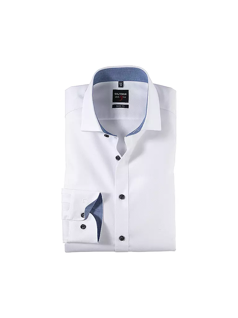 OLYMP LEVEL FIVE | Chemise Body Fit | weiss