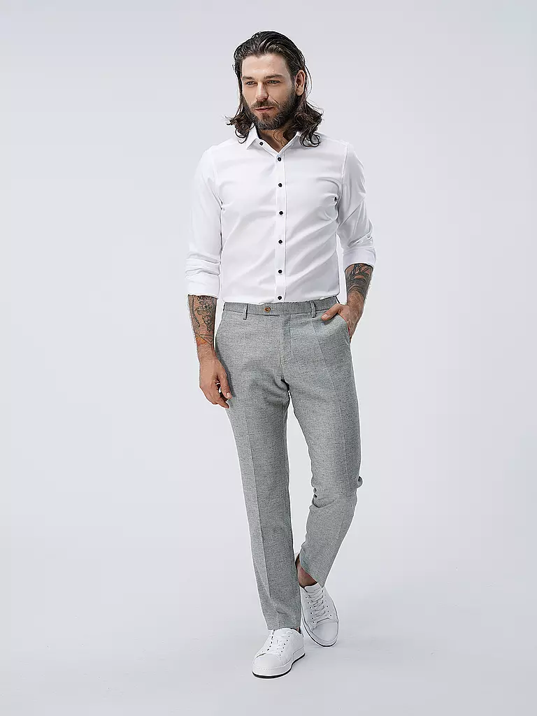 OLYMP LEVEL FIVE | Chemise Body Fit | weiss