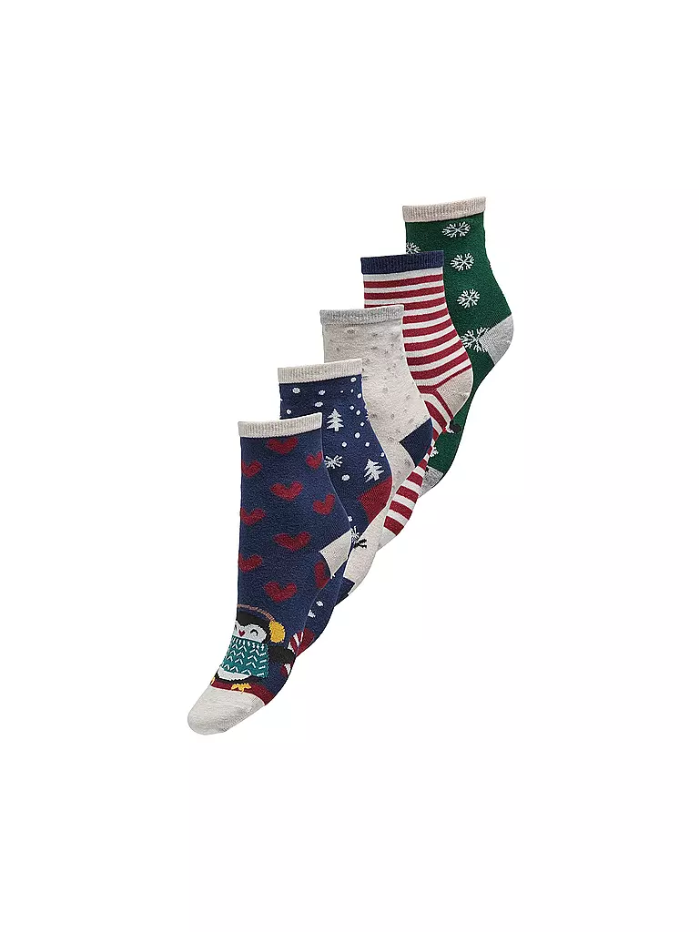ONLY | Chaussettes ONLCHRISTMAS, lot de 5, rouge à haut risque | bunt