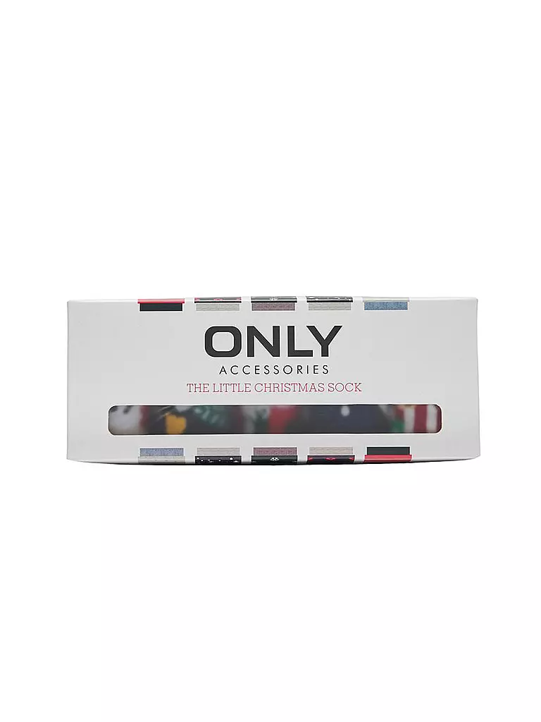 ONLY | Chaussettes ONLCHRISTMAS, lot de 5, rouge à haut risque | 