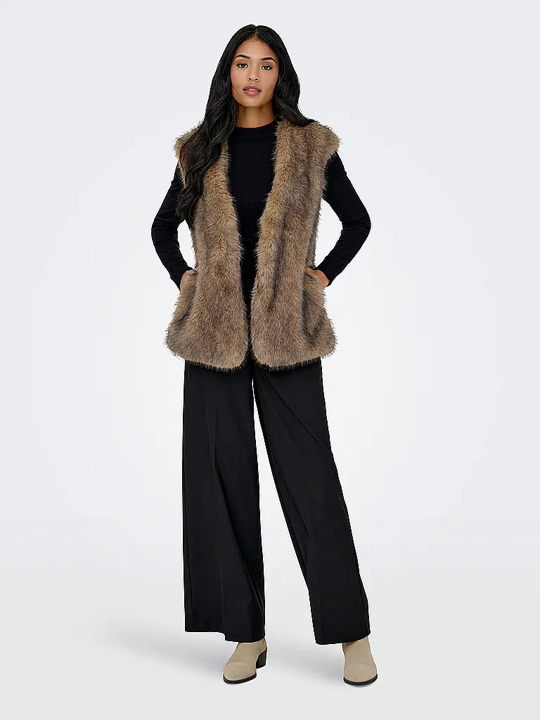 ONLY | Gilet en fausse fourrure ONLDAWN | hellbraun
