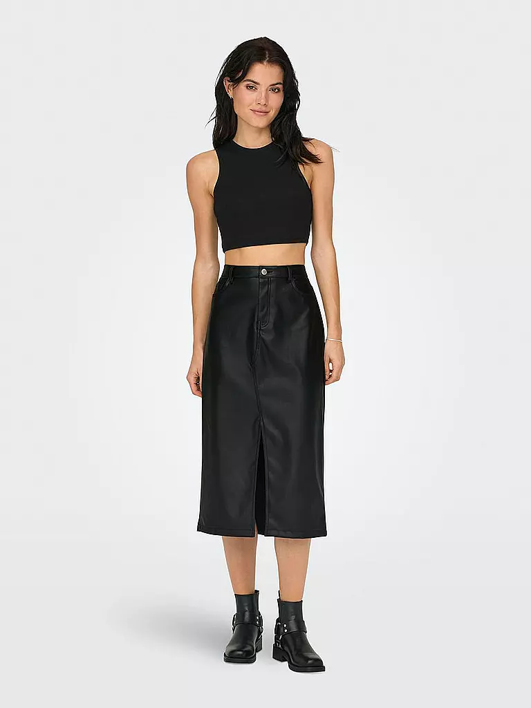 ONLY | Midirock in Lederoptik  | Noir