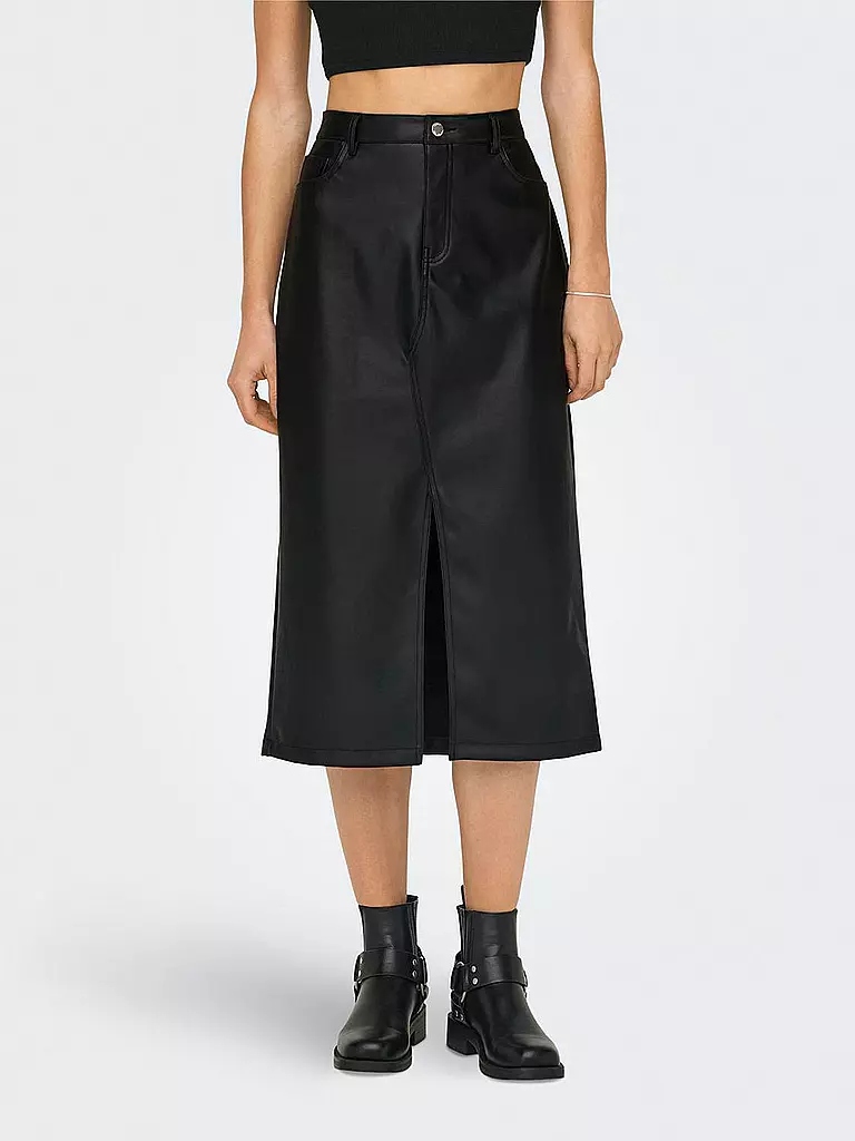 ONLY | Midirock in Lederoptik  | Noir