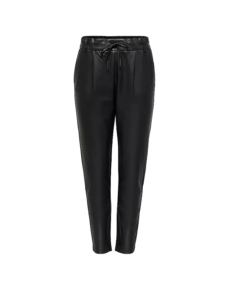 ONLY | Pantalon aspect cuir coupe jogging ONLPOPTRASH | schwarz