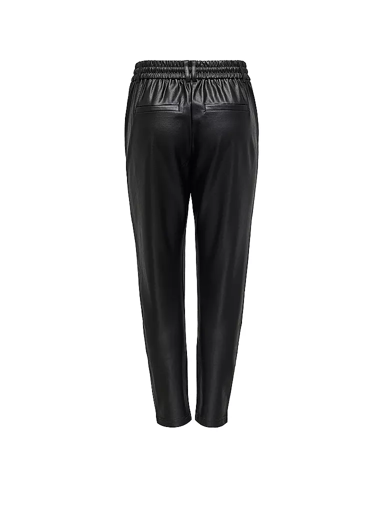 ONLY | Pantalon aspect cuir coupe jogging ONLPOPTRASH | schwarz