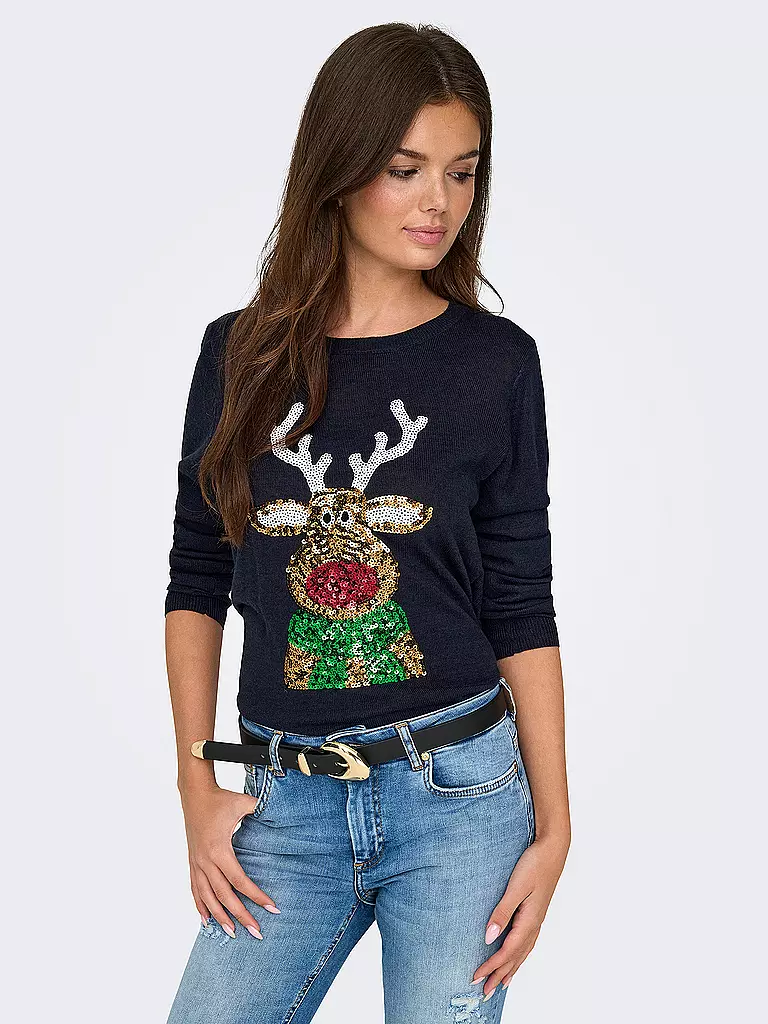ONLY | Pullover  ONLXMAS | Bleu foncé