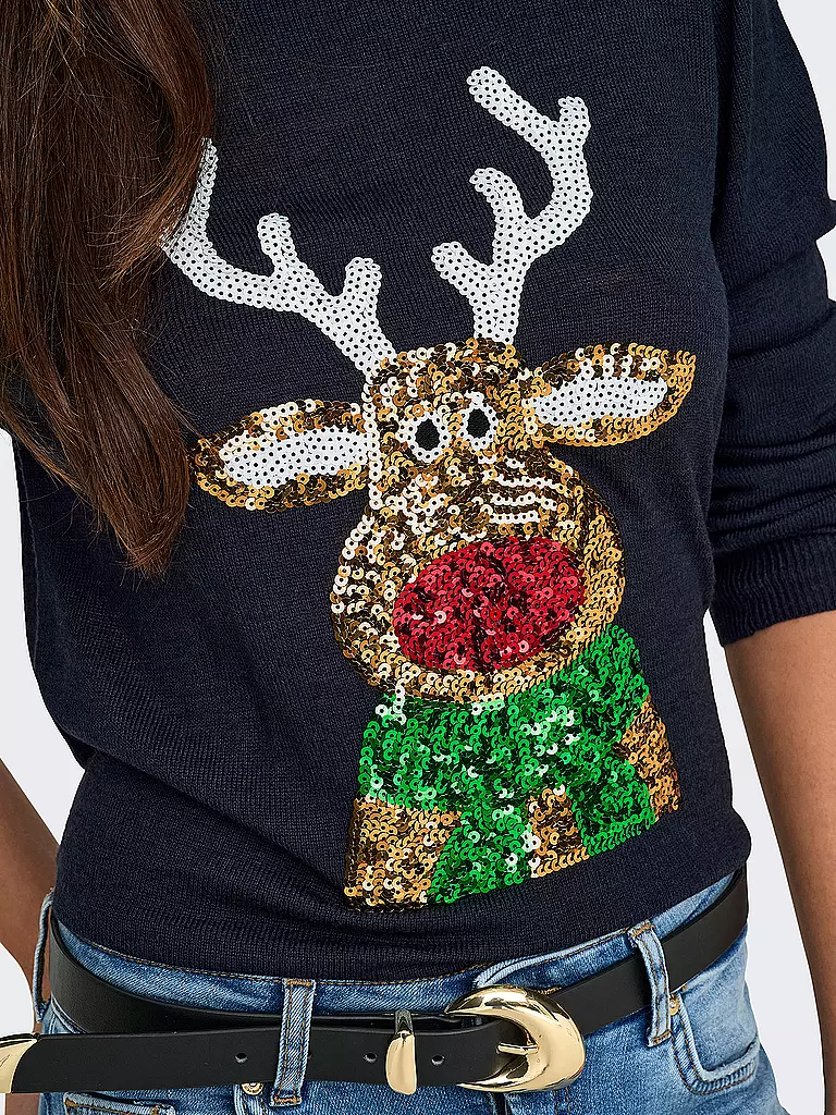 ONLY | Pullover  ONLXMAS | Bleu foncé