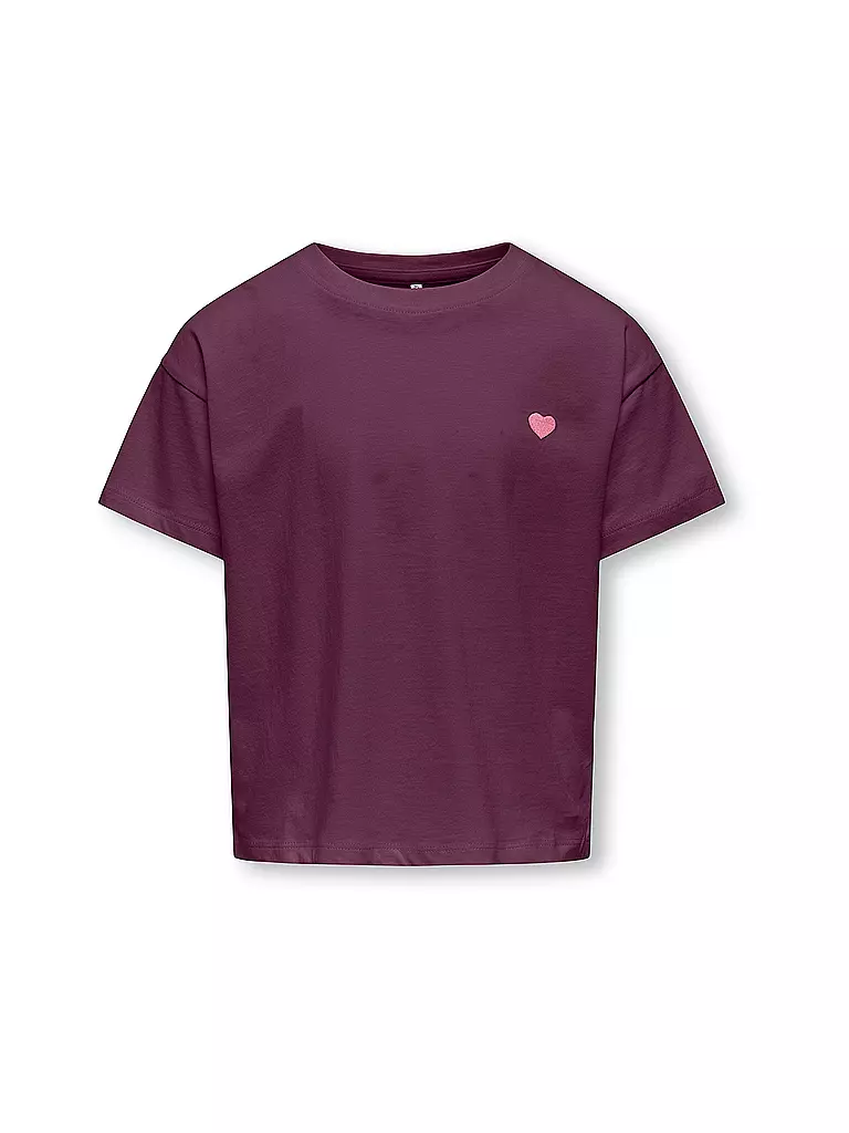ONLY | T-shirt fille KOGMAIKEN LIFE CROPHEART | dunkelrot