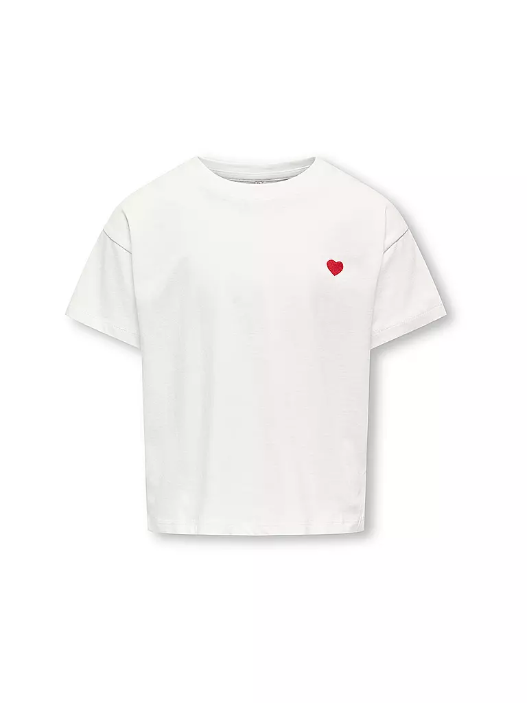 ONLY | T-shirt fille KOGMAIKEN LIFE CROPHEART | weiss