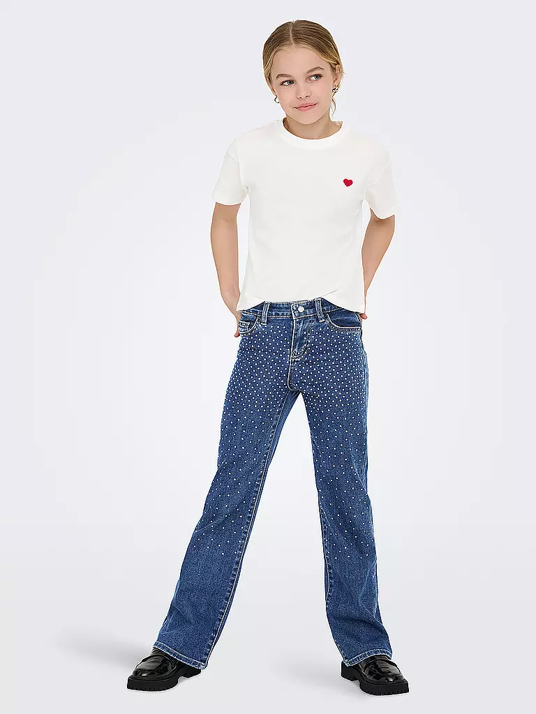 ONLY | T-shirt fille KOGMAIKEN LIFE CROPHEART | weiss