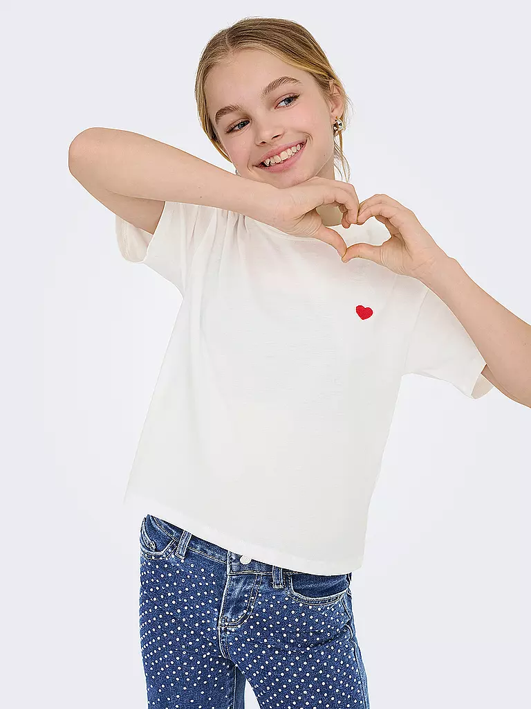 ONLY | T-shirt fille KOGMAIKEN LIFE CROPHEART | 