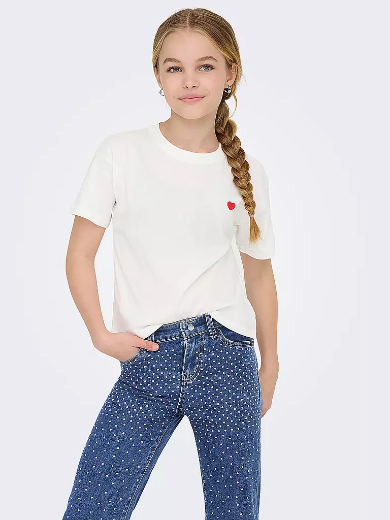 ONLY | T-shirt fille KOGMAIKEN LIFE CROPHEART | 