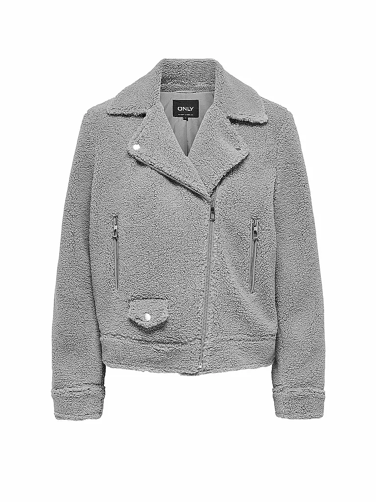 ONLY | Veste aspect fourrure ONLRIO TEDDY BIKER | hellgrau