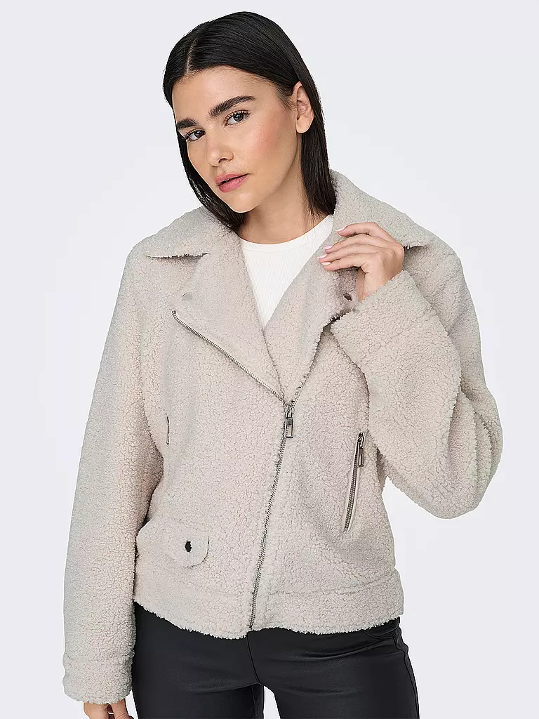 ONLY | Veste aspect fourrure ONLRIO TEDDY BIKER | creme