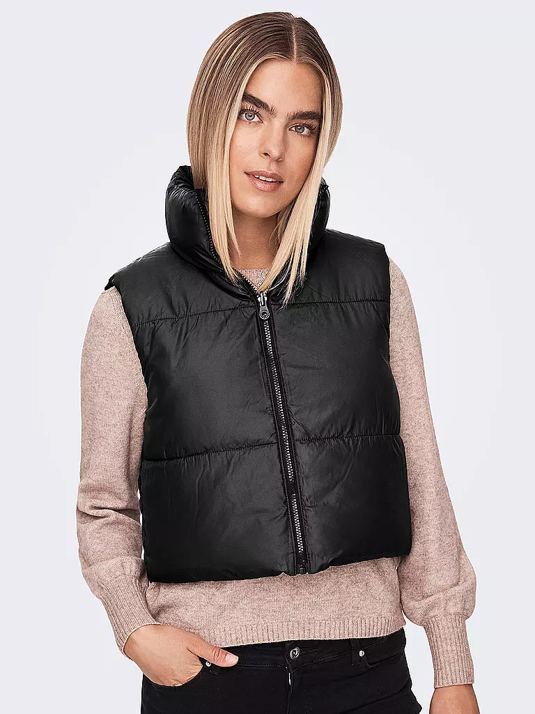 ONLY | Wendesteppgilet Cropped Fit ONLRICKY  | Noir
