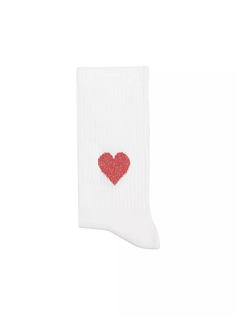 OOLEY | Chaussettes ICON glitter love red | weiss