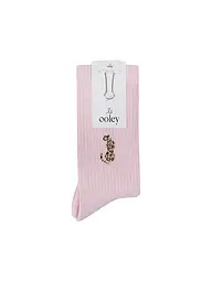OOLEY | Chaussettes ICON Leo Or blanc | Rose