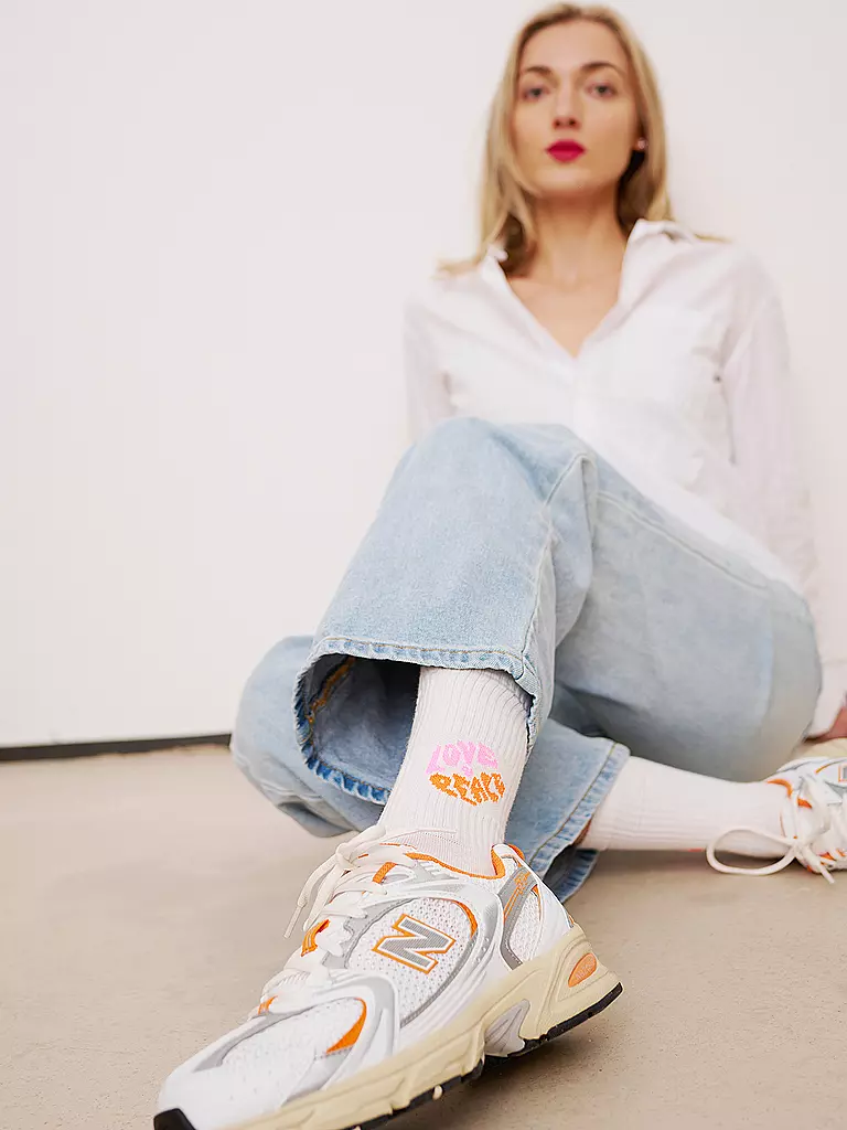 OOLEY | Chaussettes ICON LOVE AND PEACE blanc | 