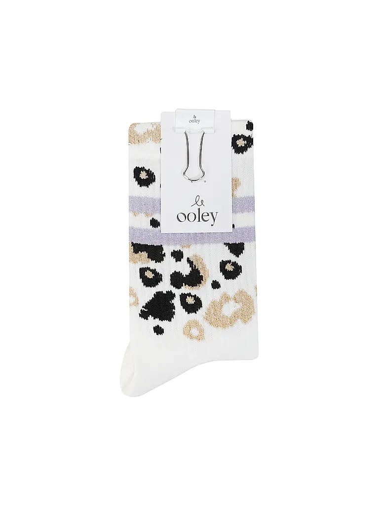 OOLEY | Chaussettes LEO Allover Lilas blanc | Blanc