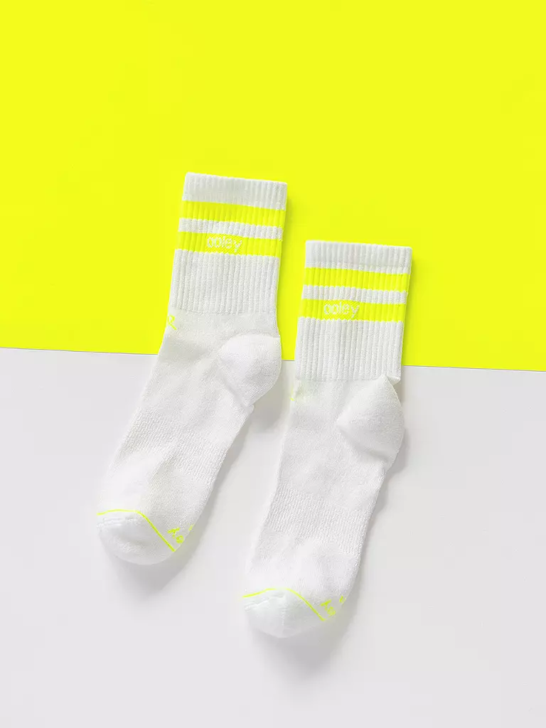 OOLEY | Chaussettes STREETMOOD blanc / citron | 