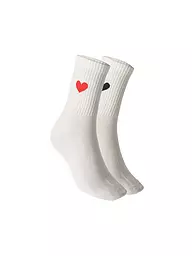 OPUS | Chaussettes YENNIS LOVE lot de 2 sweet rood | Blanc