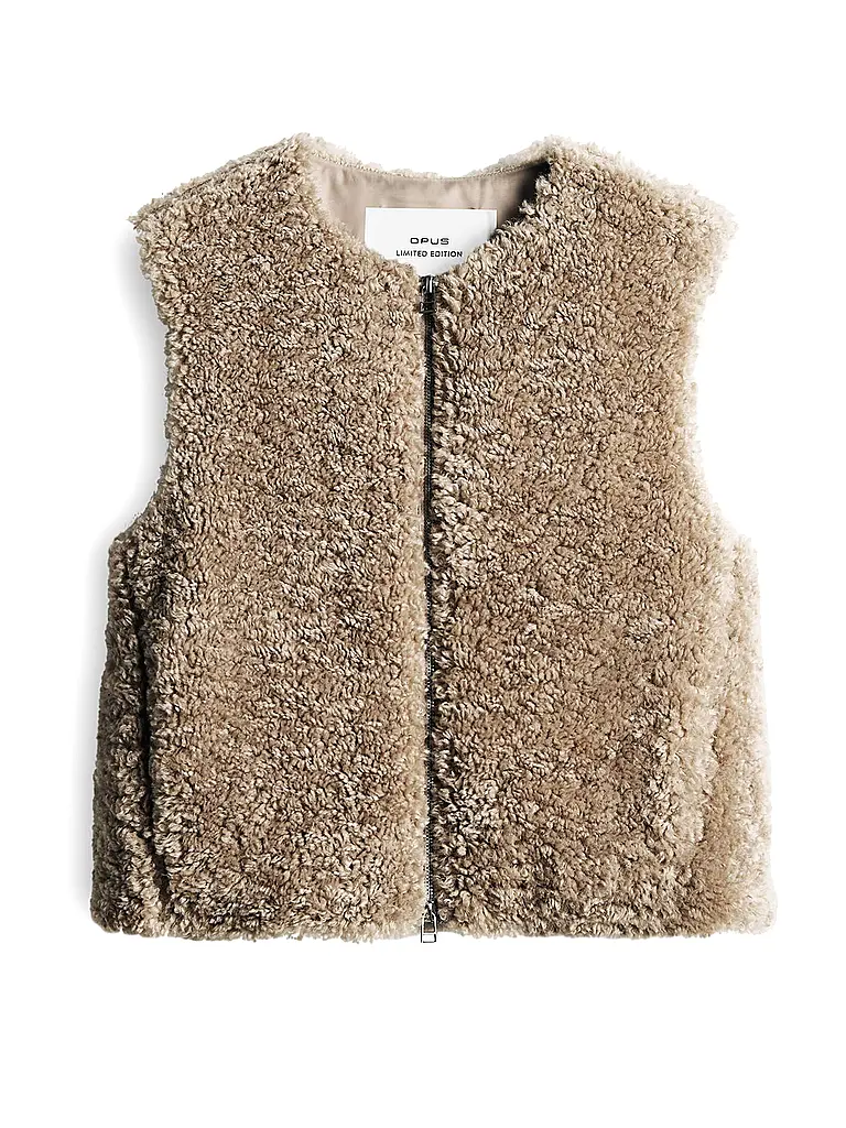 OPUS | Gilet aspect fourrure WAHIDA | hellbraun
