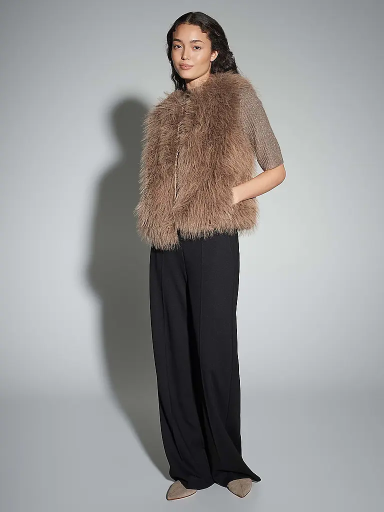 OPUS | Gilet aspect fourrure WONDRA | Camel